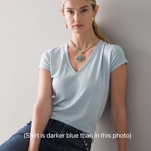 White House Black Market Blue Power Tee NWOT